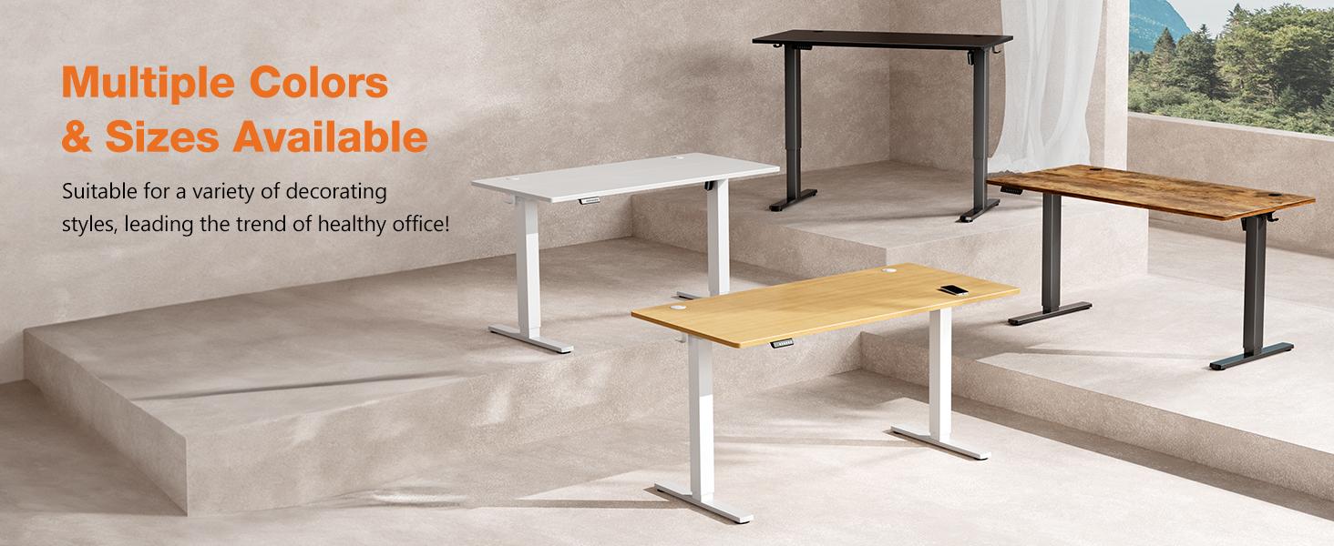FurnishFlex Height Adjustable Desk, 48'' x 24'' Stand up Desk Moden Adjustable Desk Sit to Stand Desk Computer Desk, Ergonomic Computer Workstation