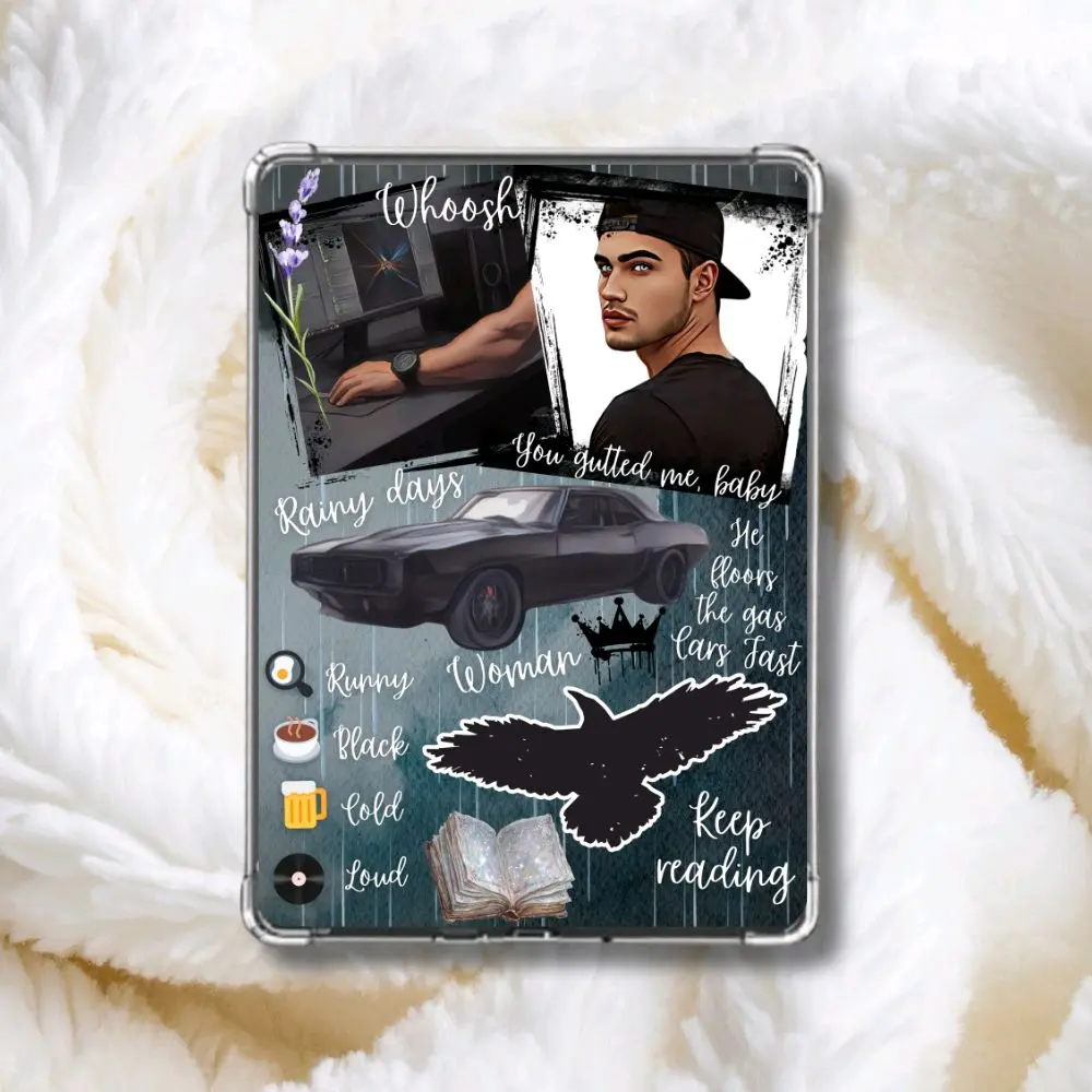 Raven Dom Inspired Kindle Insert for Clear Case, Dark Romance E-Reader Decor, Bookish Gift, Kindle Paperwhite Accessory
