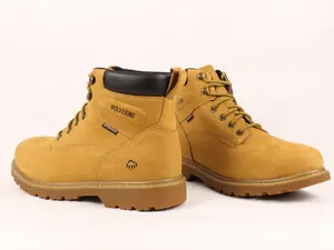 Lightweight Gold Leather Work Boots