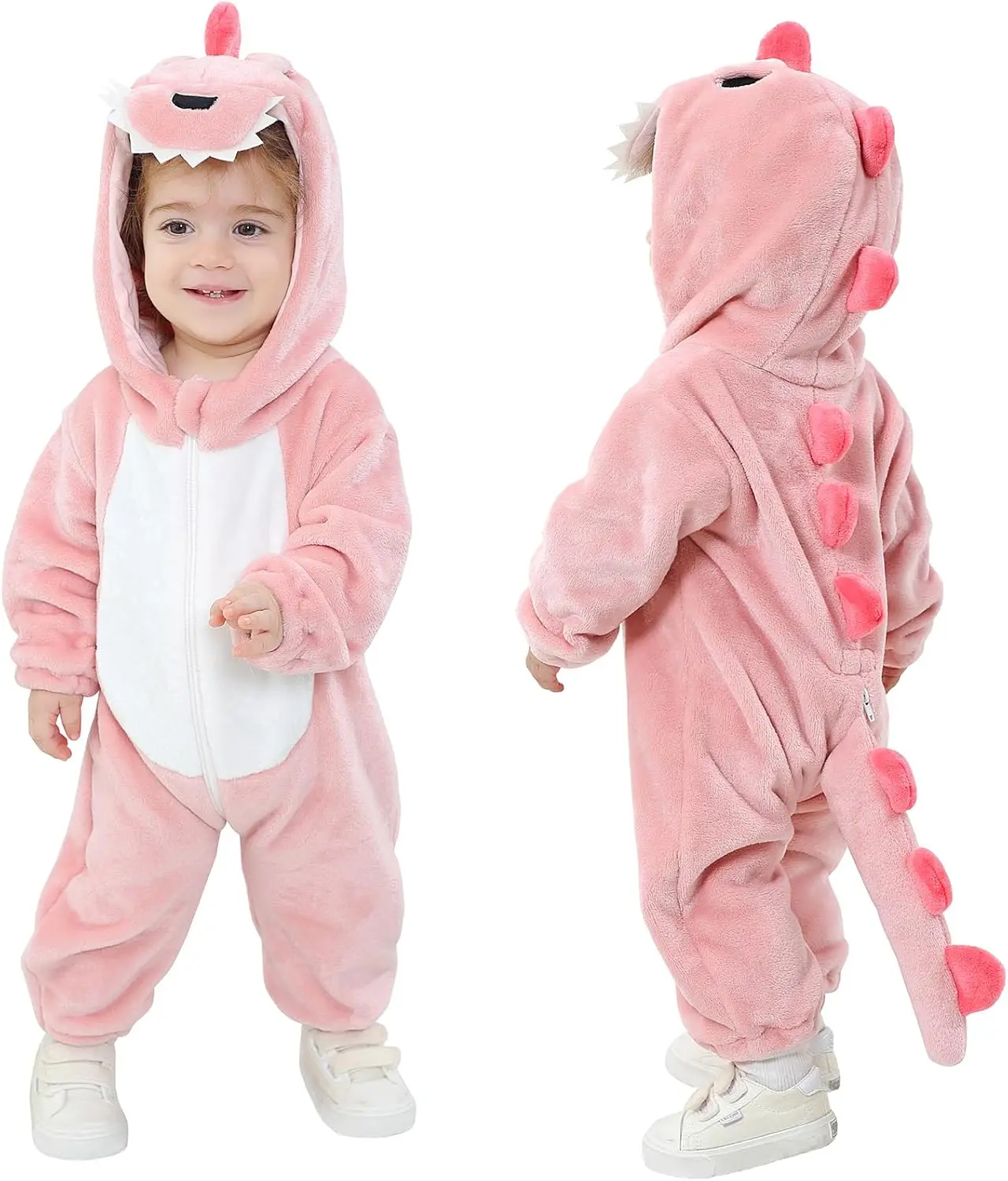 TONWHAR Infants Toddlers Animal Costume Hooded Romper – Halloween Dress Up Jumpsuit for Boys & Girls - Kids Daily Playwear Christmas Outfit