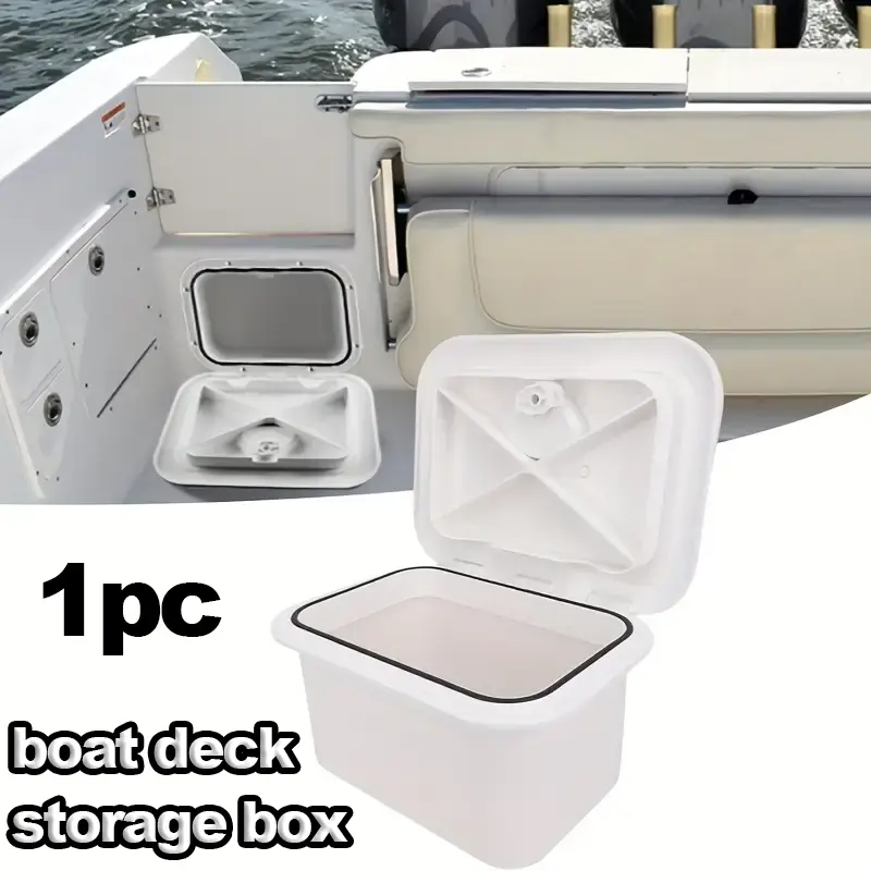 Embedded Rectangular Marine Boat Storage Organiser (14.76x10.36x6.3in) - Console Organiser with Installation Compatibility, for Boat Fishing Gear Tools, Smooth-Edged