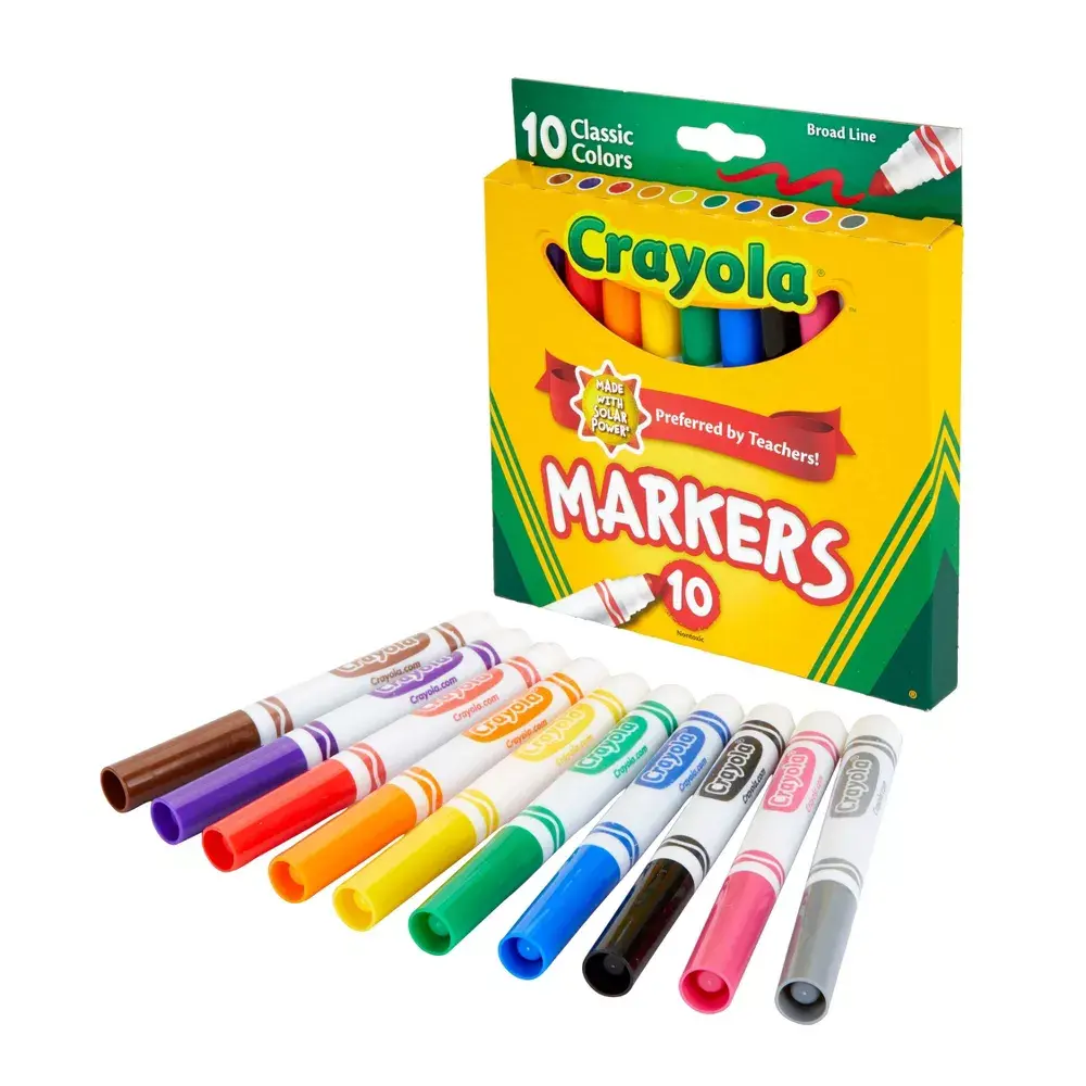 Crayola 10ct (Pack 3) Broad Line Markers, Elementary School Supplies for Kids, Art Classroom Must Haves, Drawing & Coloring Gift