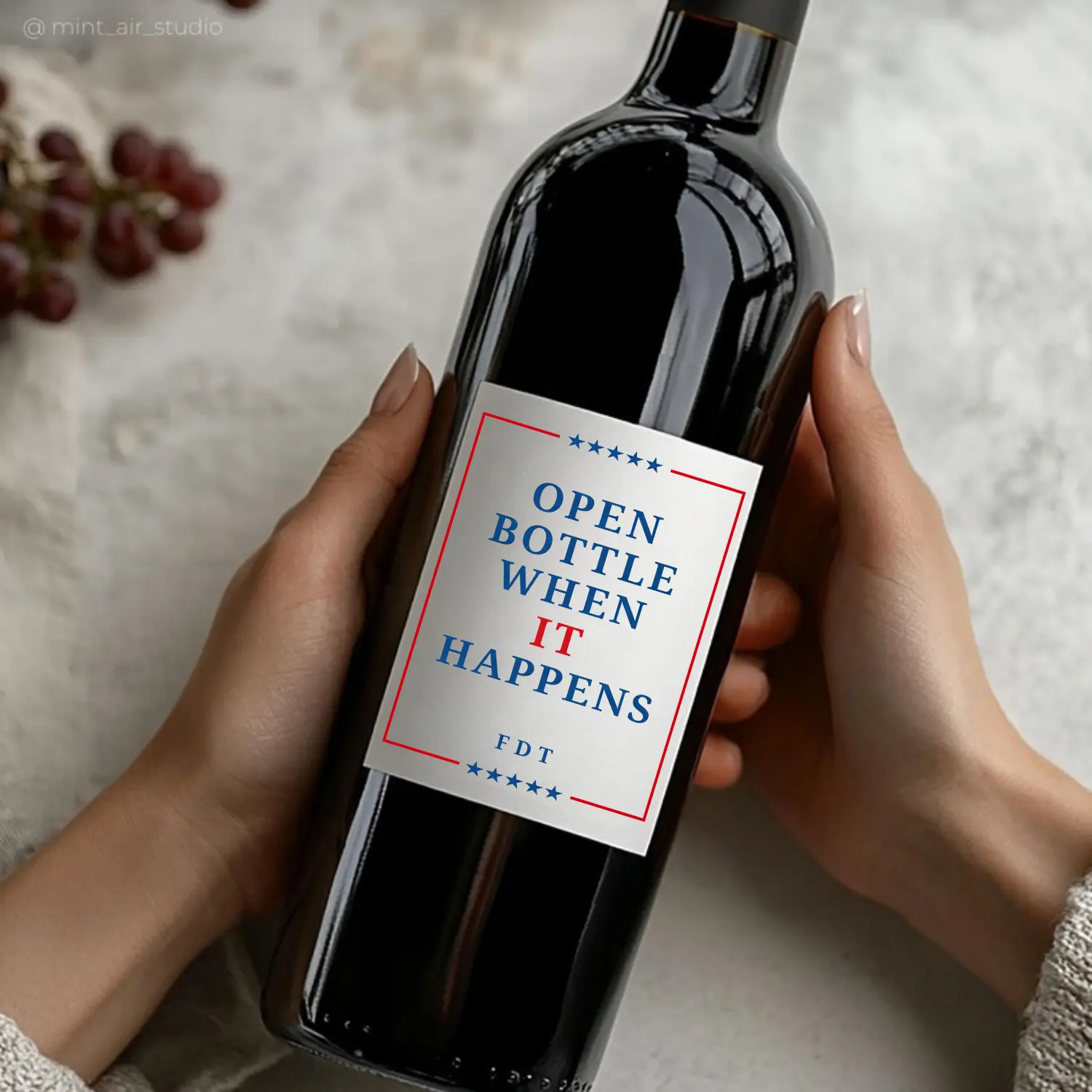 Anti Tump Wine Labels, When IT Happens Wine Labels, Labels, Celebrate The Big Beautiful Day Beer Soda Liquor Champagne Party Labels