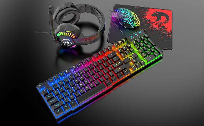ZIYOU LANG x 	MANBASNAKE Wired Gaming Keyboard and Mouse Headset Combo,Rainbow LED Backlit Wired Keyboard,Over Ear Headphone with Mic,Rainbow Backlit Gaming Mice,Mouse Pad,for PC,Laptop,Mac,PS4,Xbox wired mechanical keyboard boyfriend gift black friday