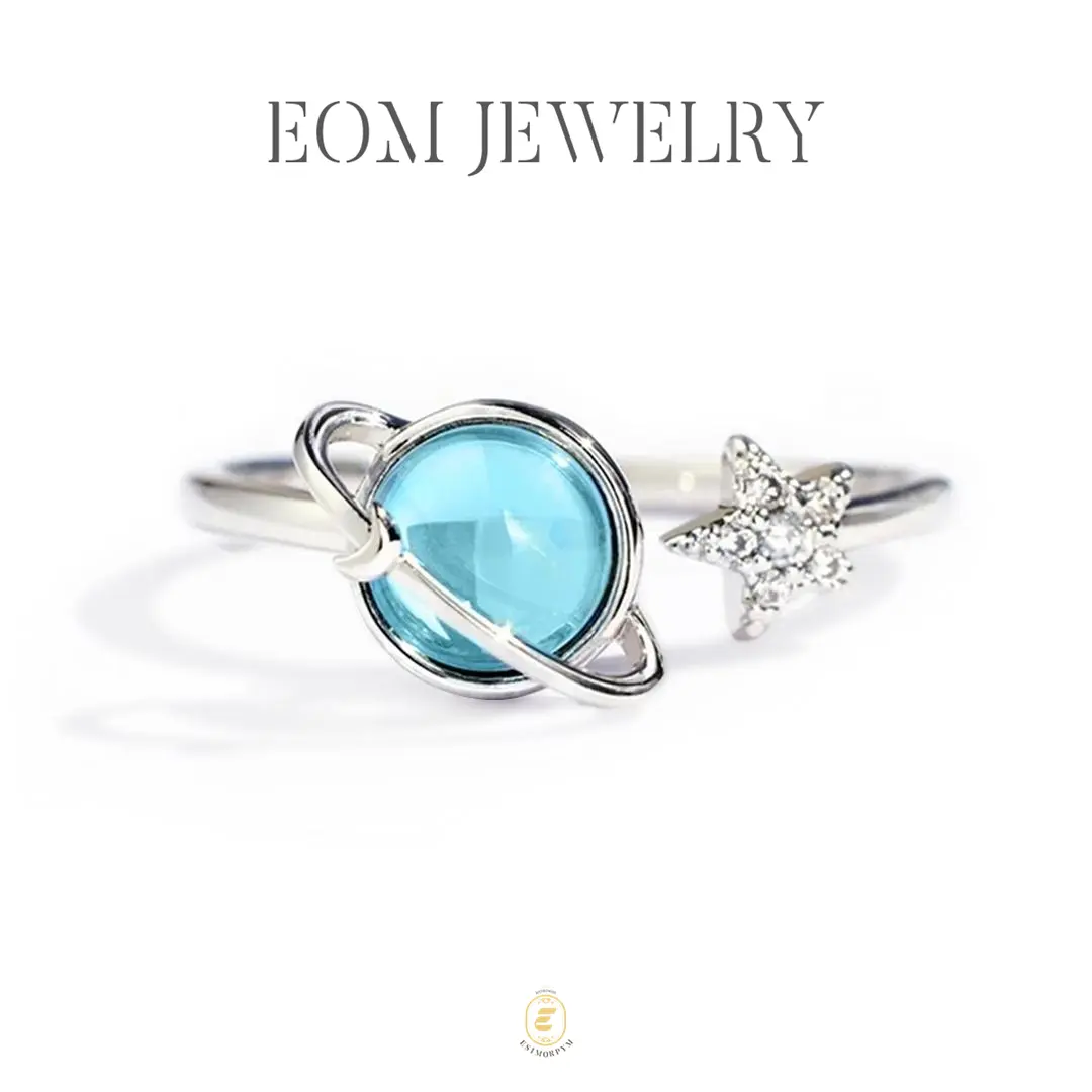 EOM Dream Planet Star Ring Cubic Zirconia Jewelry Christmas Birthday Weddings Anniversaries Party Gift Daily Wear