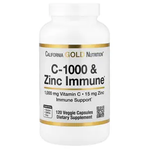 California Gold Nutrition C-1000 & Zinc Immune, 120 Veggie Capsules