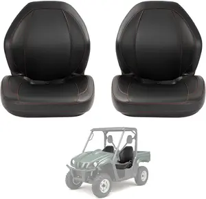 2PCs Complete Seats Compatible with Yamaha Rhino 450 660 700 Series Replacement for 5UG-F4710-00-00 Plastic Bucket Seats Replacement Black