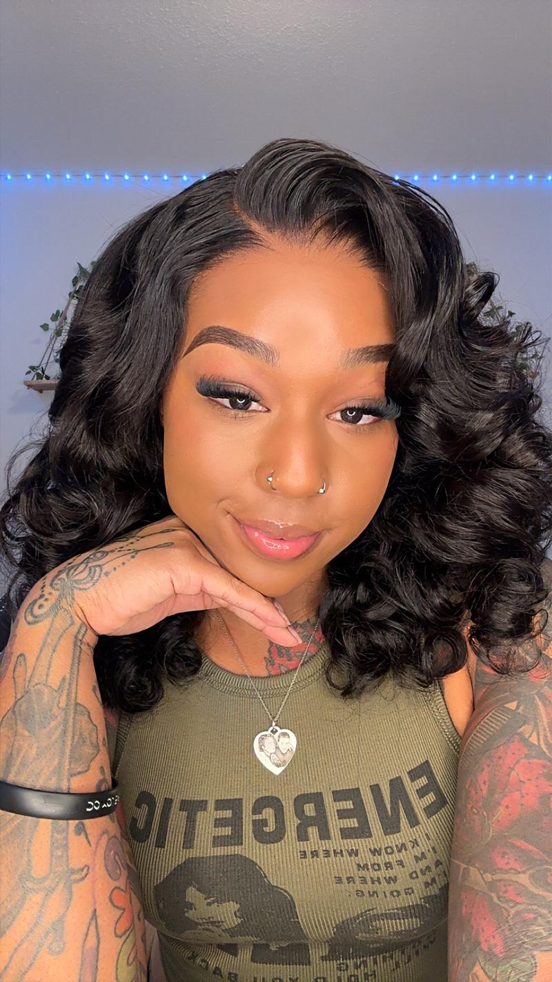 [Free Upgraded 7x6 Lace] Menglle Hair Blow Out 250% Density Bouncy Wave 7x6 Pre Cut Lace Front Wig Spiral Curl Gluess Human Hair Wigs With Middle Part 90s Style#springfresh#TikTokShopJumpstartSale