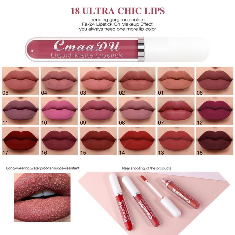 10 Pcs Matte Lipstick Cosmetic Long Lasting Waterproof Lip Glaze Nonstick Easy To Apply Long Lasting Lipgloss Suitable For Beginners Beauty Makeup