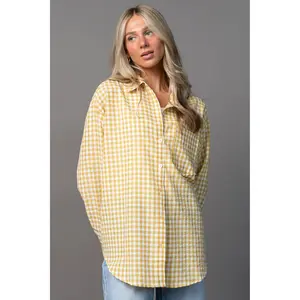 Pomodoro Button Up Shirt in Honeycomb Gingham