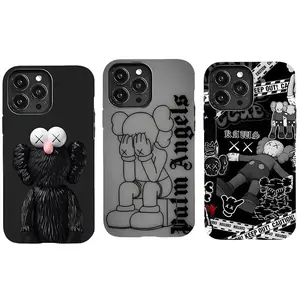 Sitting Kaws Companion Contemporary Pop Art Hypebeast Tough Phone Case. Edgy Y2K Streetwear Aesthetic Heavy Duty Shockproof Protective Smartphone Cover for iPhone 17 Pro Max 16 Air 15 14 13 12 11. Gift.