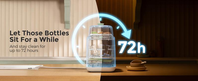 Momcozy KleanPal Pro Baby Bottle Washer, Sterilizer and Dryer - 3-in-1 Washer, Save Time and Effort - Suitable for Cleaning Bottles, Breast Pump Accessories and Baby Products 【B】