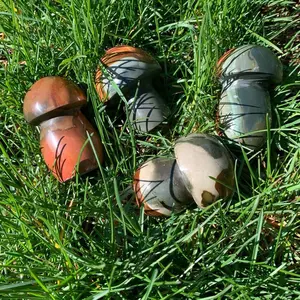 Polychrome Jasper Grounding carved Mushroom