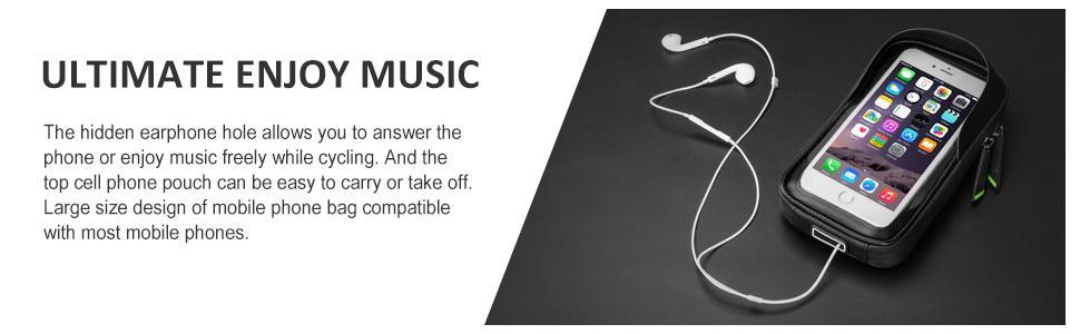 ROCKBROS Bike Bag Waterproof Top Tube Phone Bag Front Frame Mountain Bicycle Touch Screen Cell Phone Holder Pouch Ebike