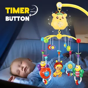 Baby Hanging Music Bed Bell for Crib and Stroller 360 Degree Rotating Bell with Fawn Lullaby Music Box