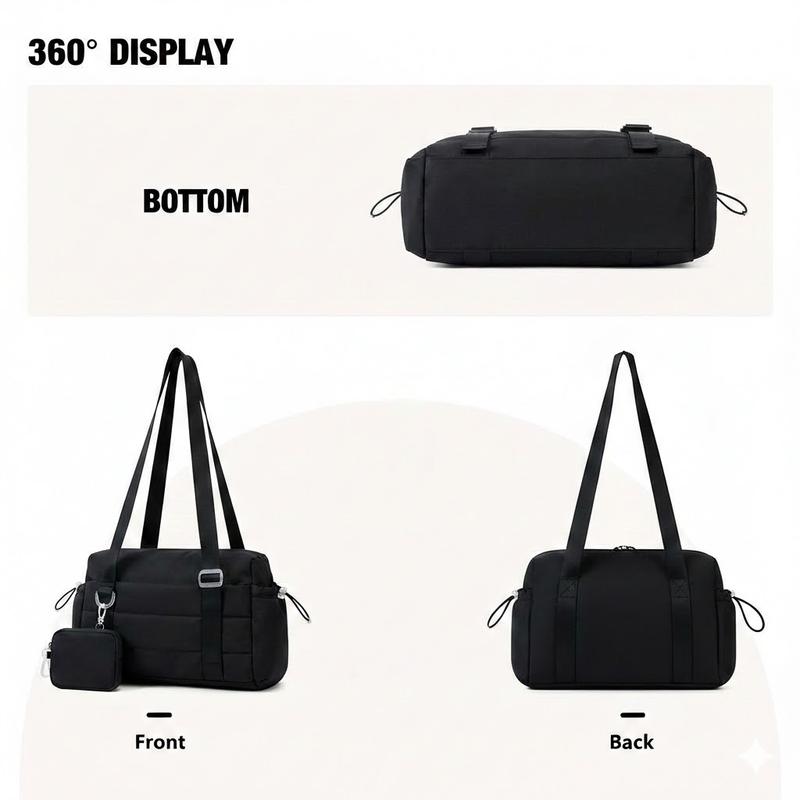 Quilted Down Bags  Mini Gym Bags for Women 2 Set Small Bag Duffle Handbag with Wet Compartment and Coin Wallet Soft Lightweight Material Workout Outdoor Sports Bag Tote Bag Shoulder Bag Pouch Multiple colors Travel bag