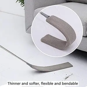 Retractable Gap Dust Cleaner Microfiber Hand Duster Adjustable Length 9.1-41.3 Inches Detachable Washable Gap Cleaning Brush Couch Cleaner with Replacement Cloth Cover Gray
