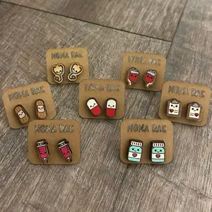 Medical Earrings – Nurse, Doctor & Healthcare Wooden Studs