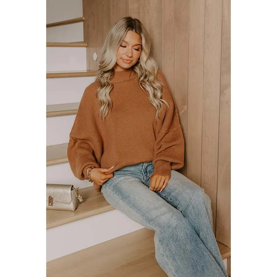 Full Of Warmth Tunic Sweater In Camel