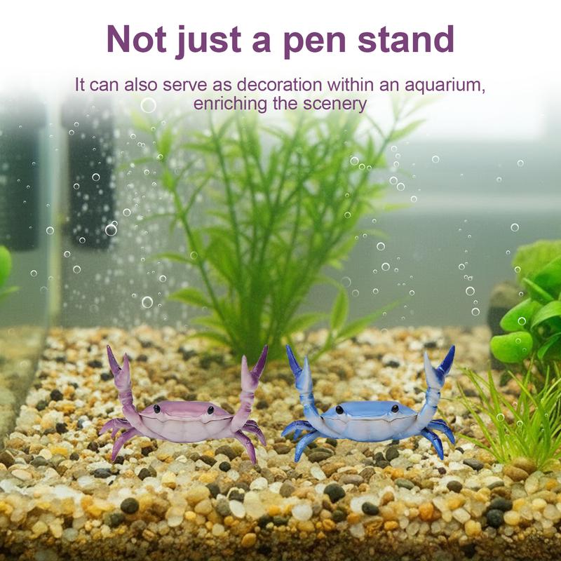 [Free!!ship] Realistic Weightlifting Crab Pen Holder 1 PCS Crab Statue Pen Holder Office Home Decor Ornament for Pens Glasses Cutlery Makeup Brushes Lipsticks