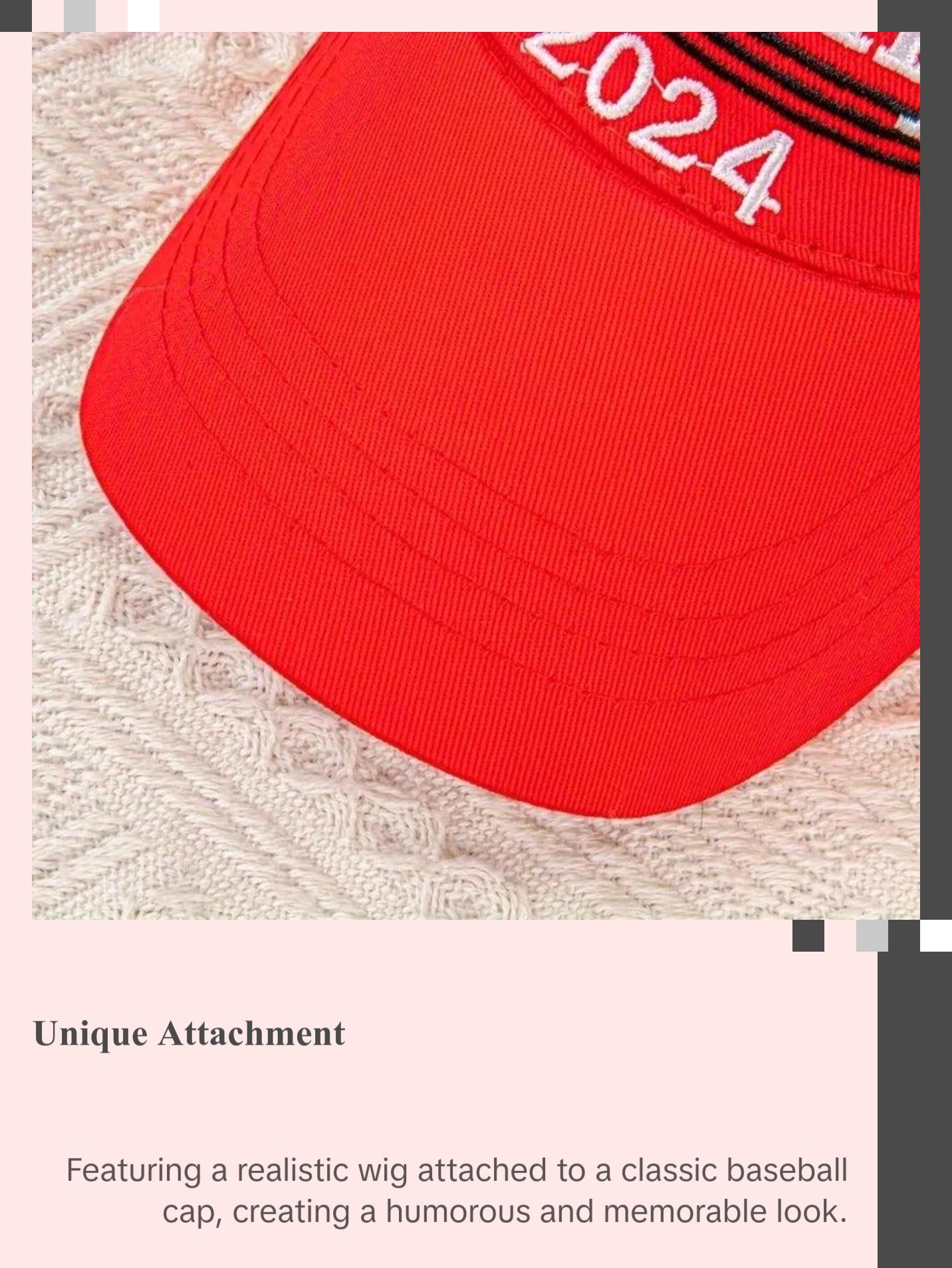 Trump 2024 Hat with Hair,Donald Trump Make America Great Again Wig Hat Embroidered Ultra Adjustable Baseball Cap trump hats caps for streetwear hats