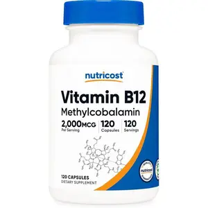 Nutricost Vitamin B12 (Methylcobalamin) 2000mcg, 120 Capsules - Vegetarian Caps, Non-GMO, Gluten Free B12 Supplement