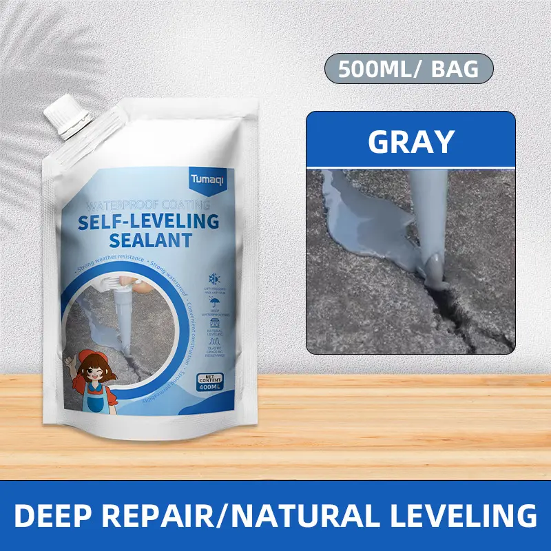 Tumaqi 500g Concrete Crack Repair Caulking Adhesive - Industrial Strength, Invisible Waterproof Bond Seal, High Temperature Resistant, Self-Leveling Polymer Cement Solid Glue Sealer for Roofs, Walls