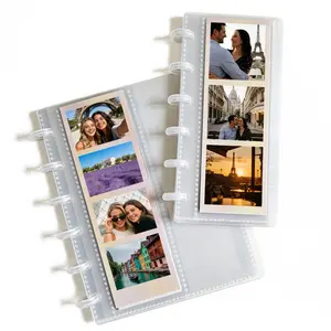 Clear Photo Booth Frames Photo Storage for 2x6 Inch Photo Wedding & Concert Memorial Album Holder 20 Pages Photos Decor，Large Clear Photo-Free (Big Size)