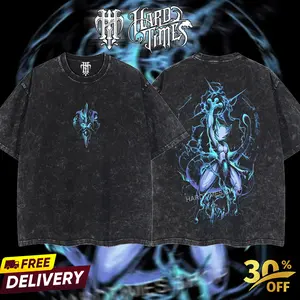 HardTimesClothing - Meotwo  PKM Retro  Oversize Anime Manga Acid Washed Heavywei shirt, Anime Merch, Gift For Anime Fan. Clothes Oversized