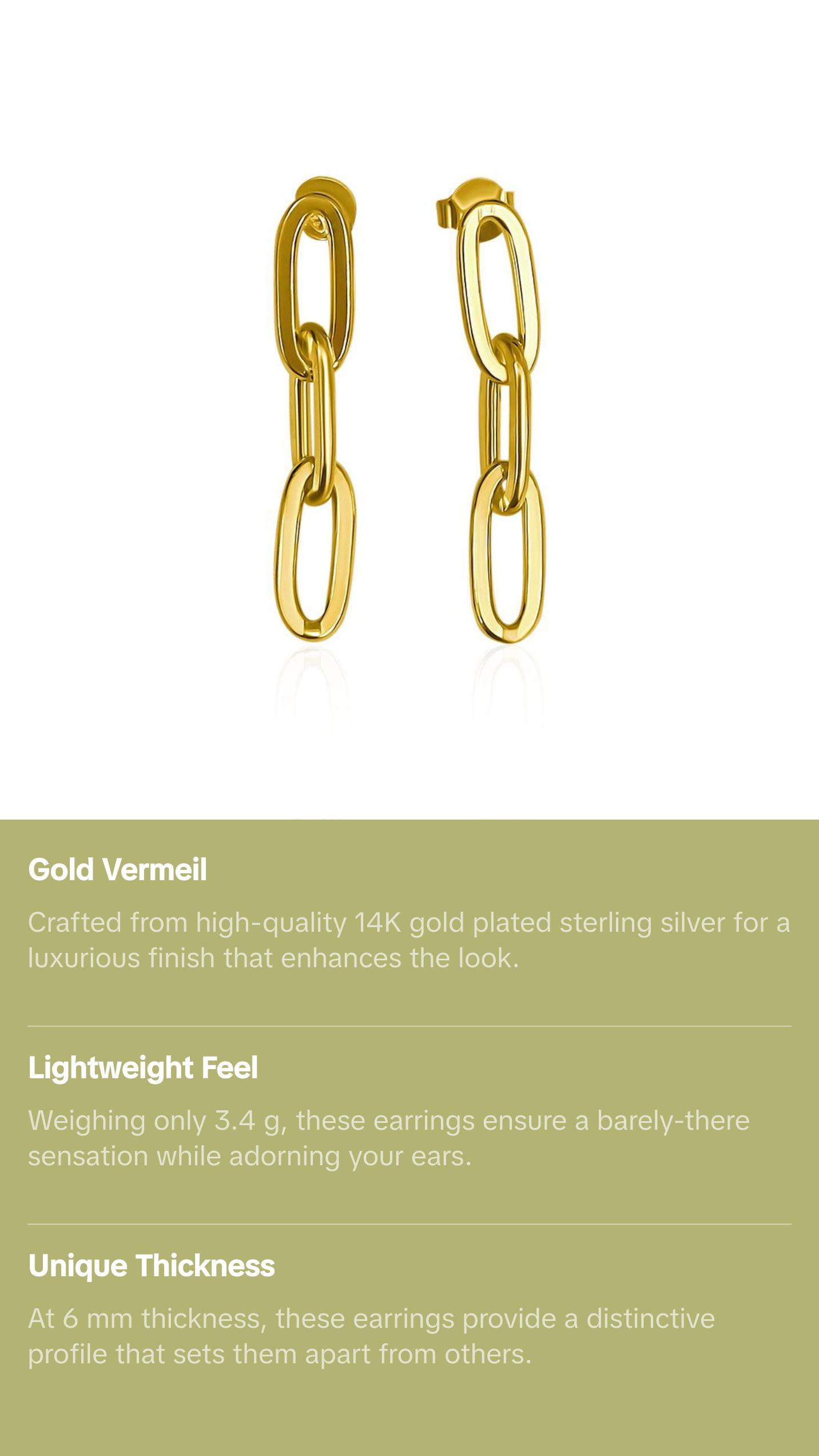Paper Clip Earrings | Gold Vermeil