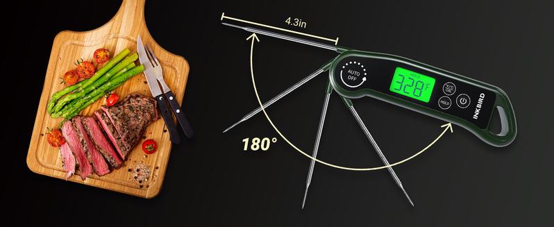 INKBIRD Instant Read Meat Thermometer, Digital Food Thermometer,±0.5℉ Accuracy, Large Screen, for Candy, Grill, BBQ, Brewing