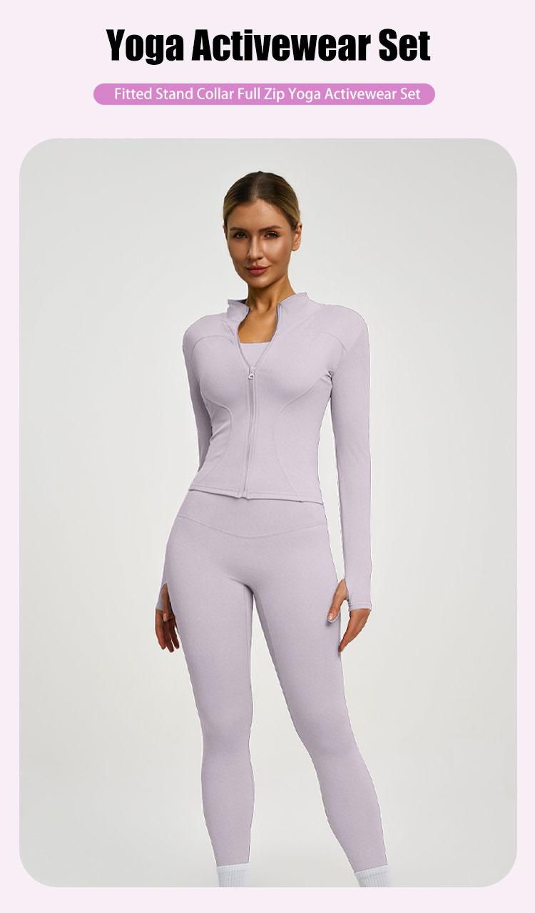 New Women's Yoga Sport Breathable Jacket, Leisure Comfort Quick-Drying Long-Sleeve Jacket with Zipper and Slim Fit Pants, Suitable for Yoga, Gym Training, Running and Daily Wear, Available in Multiple Colors