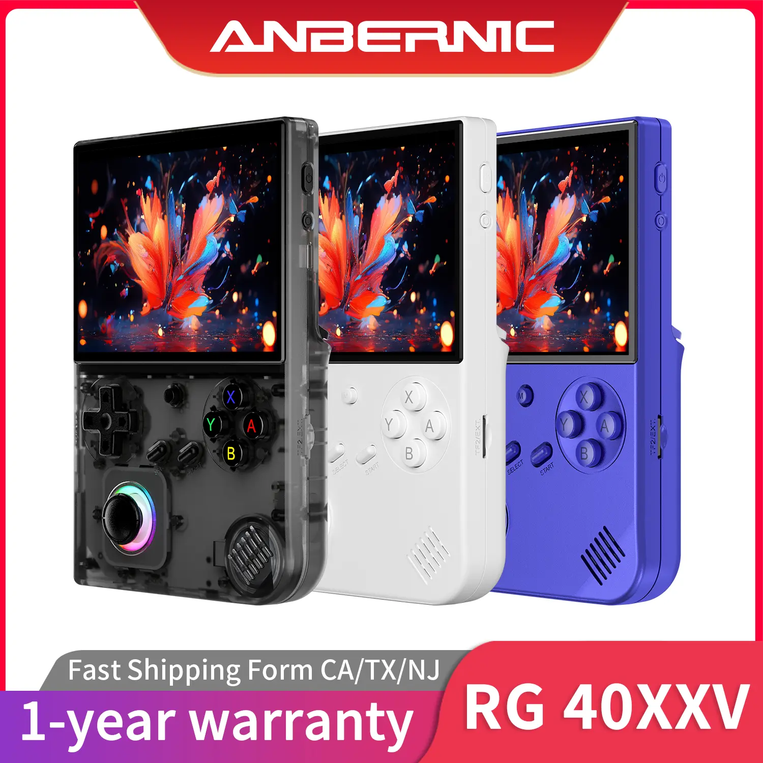 ANBERNIC RG 40XXV Retro Handheld Game Console 4.0 Inch IPS Screen Linux System Built-in 64G TF Card Support HD-M-I TV Output 5G WiFi Bluetooth 4.2, Video Game Console, Handheld Gaming Console