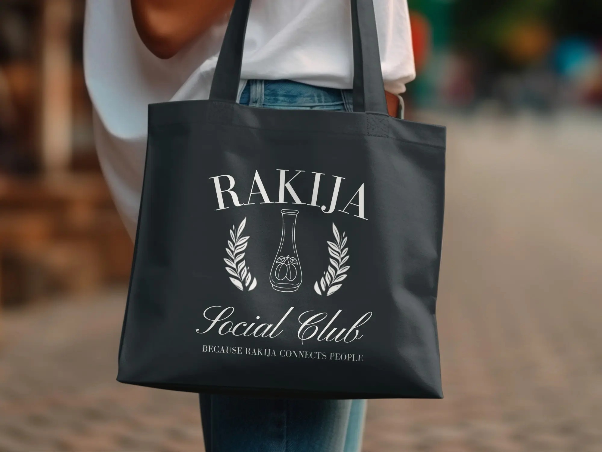 Rakija Social Club Because Rakija Connects People Tote Bags