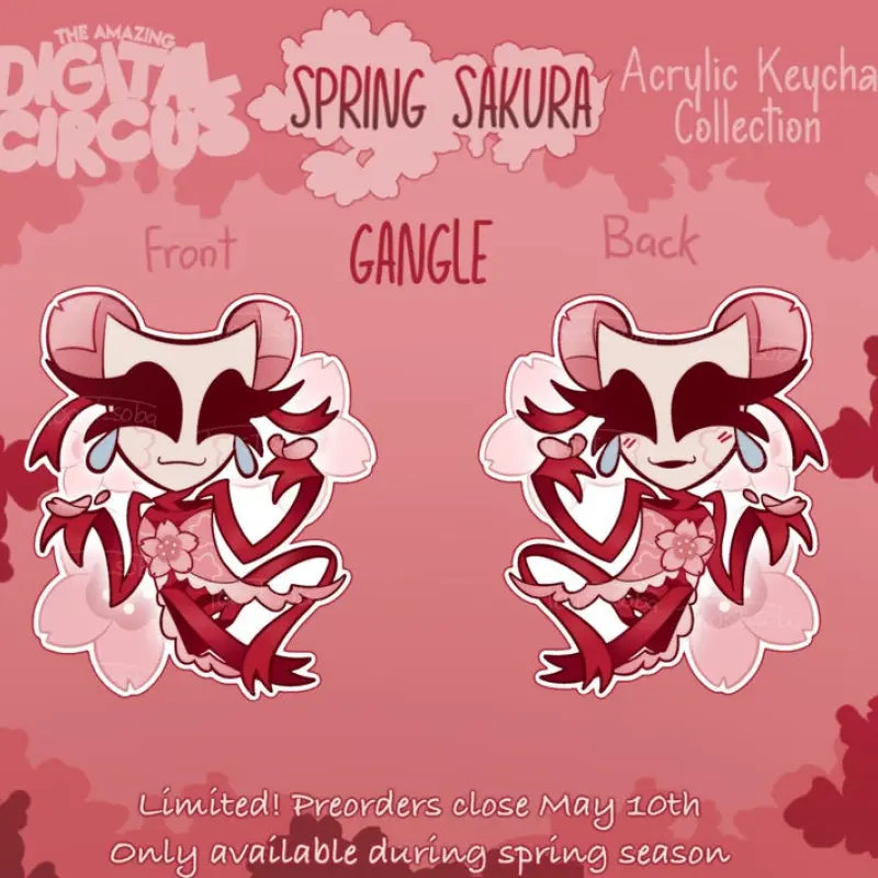 The Digital Circus Spring Sakura Acrylic Keychain Collection