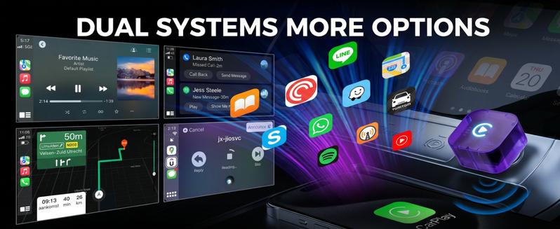 2in1 2026 Wireless CarPlay Adapter Receiver + Android Auto - Compact 21mm mini size , Quick Pairing, Plug & Play, Stable Navigation/Music/Calls, usb -A & USB-C design android-fast connection 2in1 2026 Wireless CarPlay Adapter Receiver + Android Auto - Compact 21mm mini size , Quick Pairing, Plug & Play, Stable Navigation/Music/Calls, usb -A & USB-C design android-fast connection