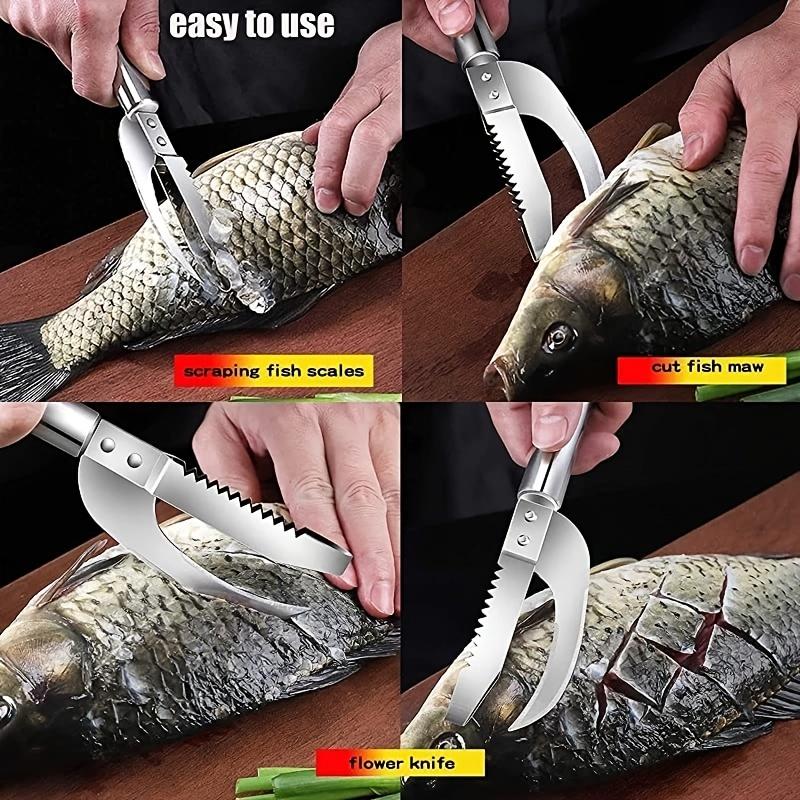 Multifunctional Stainless Steel Fish Knife – Effortless Scaling, Precise Cutting, Ideal for Culinary Experts and Home Cooks