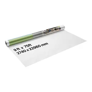 House Wrap And Vapor Barrier Plastic Sheeting, 9 By 75 Feet, 0.13 Mm Thickness, Heavy Duty Tear-Resistant Drop Cloth Covering For Residential And Commercial Construction, White For DIY