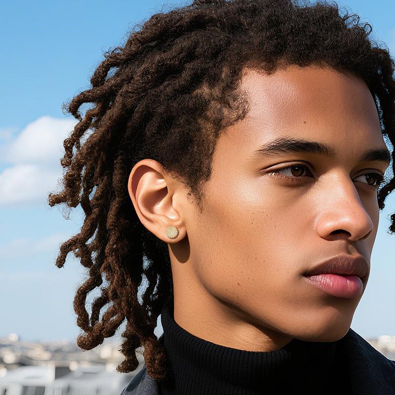 【#E559】Flower stud earrings UCCIYO Synthetic Moissanite Earrings For Women 925 Sterling Silver Stud Earring Men Hip Hop Jewelry Couple Gift