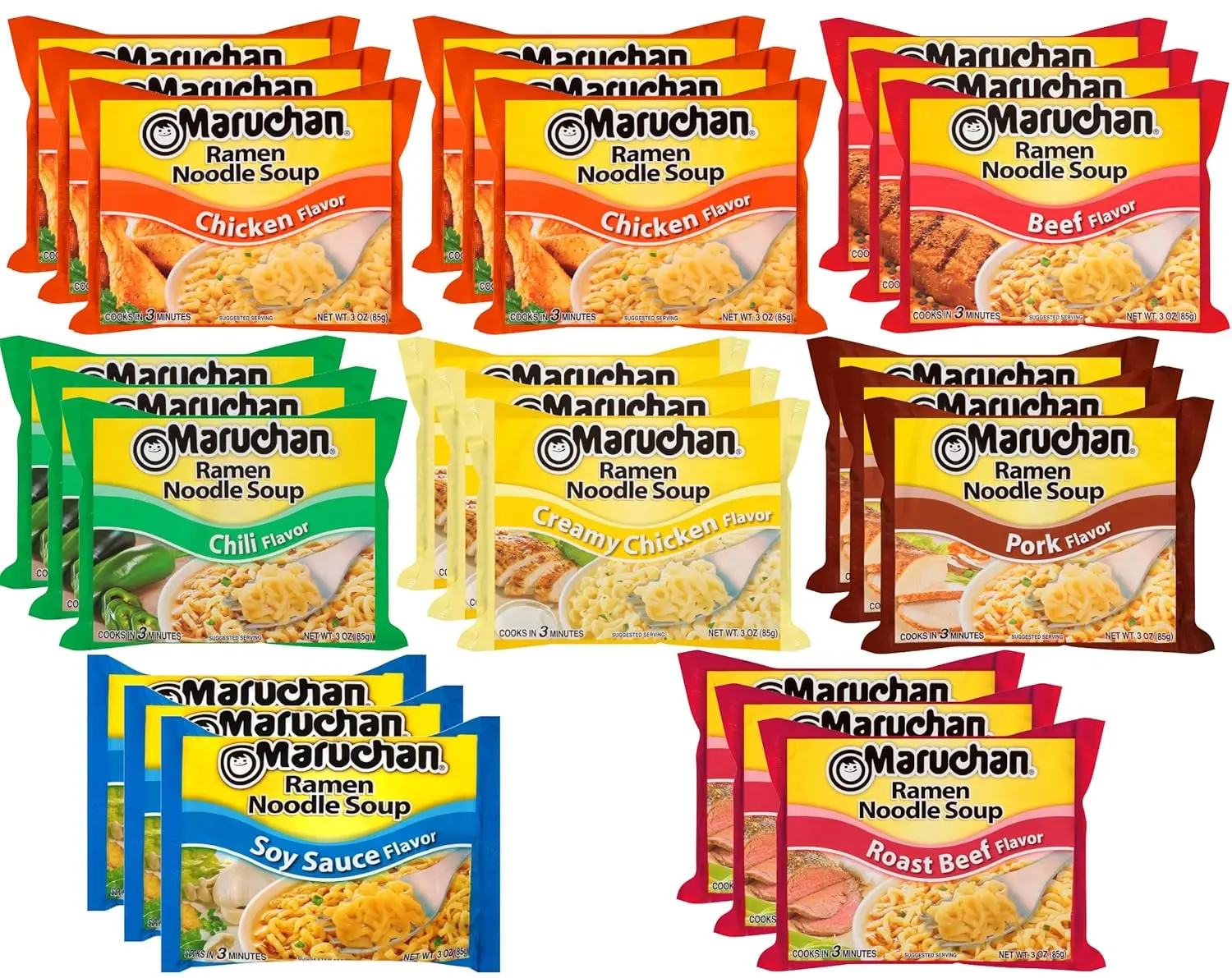 Maruchan Ramen Variety Pack (24-Pack, 7 Flavors)  | Flavor Drops, Viral Ramen Hacks, Custom Noodle Creations
