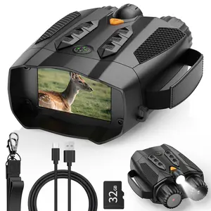 4K Night Vision Goggles,3' Large Screen 10X Digital Zoom Binoculars,5000mAH Rechargeable Lithium Battery,Camping Binoculars for Outdoor, Field Observation, Men Gift