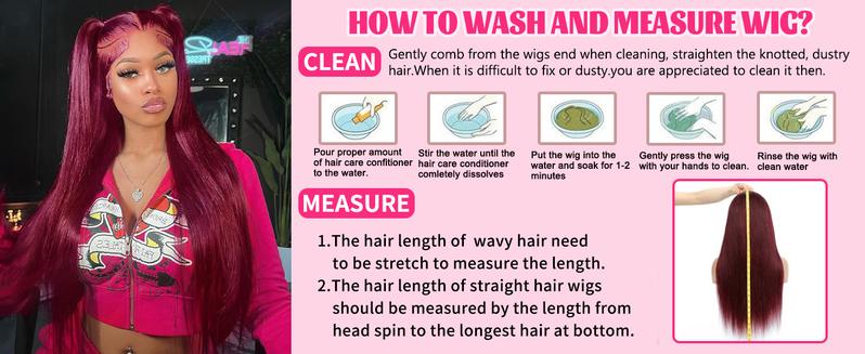 Tuneful 180% Density 99j Burgundy HD Transparent Lace Frontal Wigs Hair 99J 13x6 Straight Hair Wig Wine Red Colored Hair Wig 99j Wig for Black Women