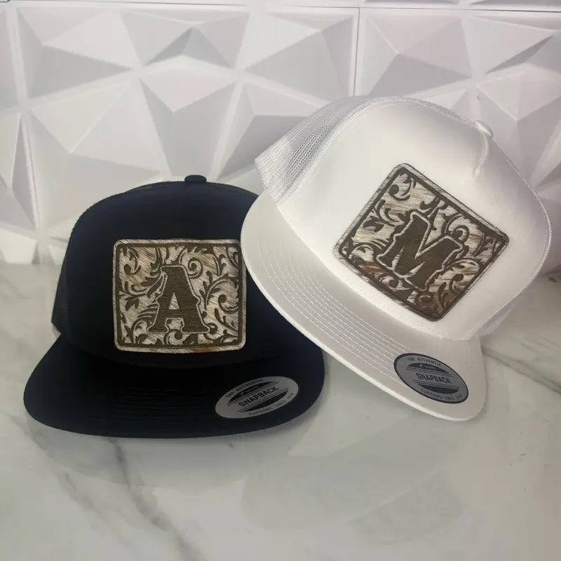 Cowhide Custom Letter SnapBack Hat Cowhide Custom Letter SnapBack Hat