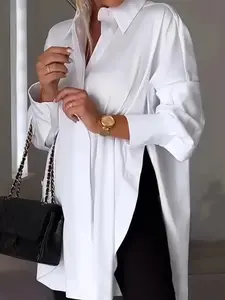 Plus Size - Plus Size - Solid Color Casual Shirt