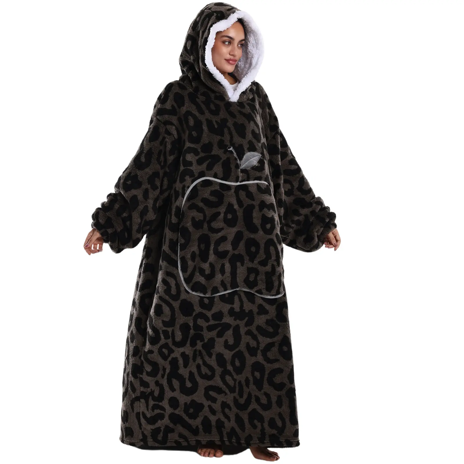 Msrlassn Oversized Hoodie Wearable Blanket Sleepwear as Gifts for Mom Girlfriend, Halloween 1Pcs Plus Size Super Soft Warm Flannel Comfortable Loungewear Womenswear Wearable Blanket for Women Men Adults with big Pocket