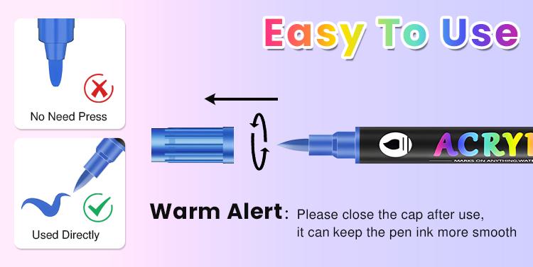 24/48/72/96/120 Color Dual-Tip Acrylic Marker Pen,Waterproof & Quick-Dry for Wood, Canvas,Stone, Glass & Rock Painting, DIY CraftslIdeal Easter gift