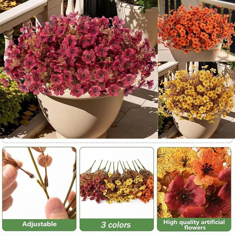 12 Bunches Fall Multi-Color Artificial Flowers, Adjustable UV Resistant Bouquets, Eucalyptus Lavender Vase Decorations, Indoor Outdoor Use, Decorative Flowers 12 Bunches Fall Multi-Color Artificial Flowers, Adjustable UV Resistant Bouquets, Eucalyptus Lavender Vase Decorations, Indoor Outdoor Use, Decorative Flowers