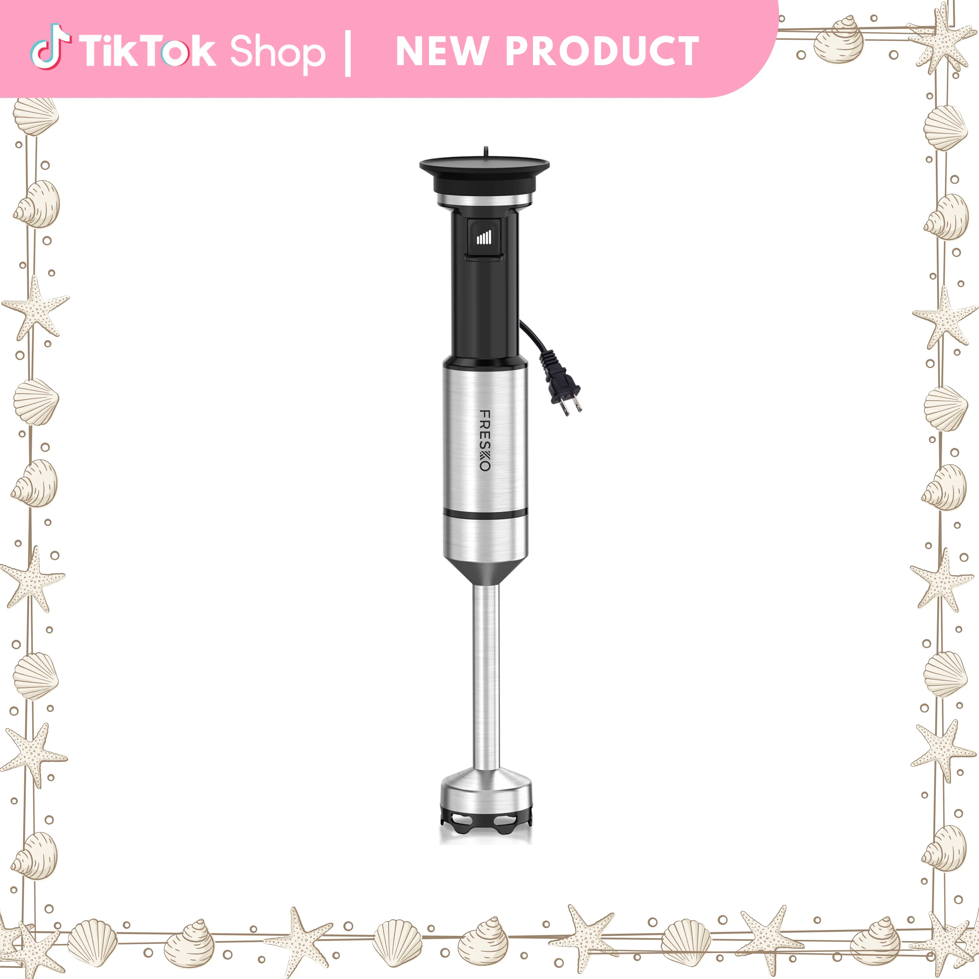 FRESKO Corded Portable Stick Immersion Blender, Handheld Blender with Trigger Variable Speed, Anti-Scratch Stainless Steel Shaft for Soups, Baby Food, Portable Blender, Stick Blender