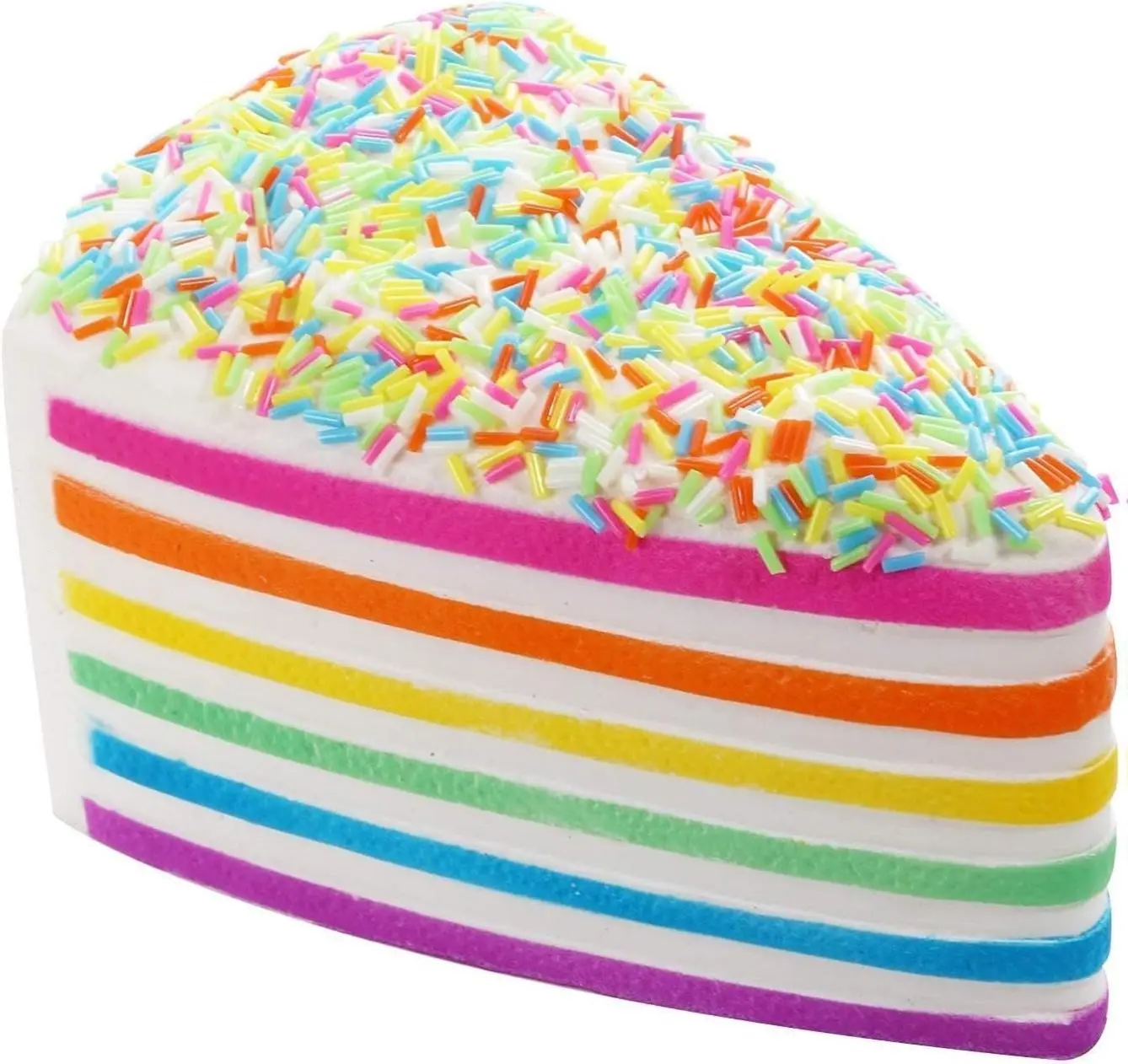 Anboor Cake Foam Squishies - 5.8" Jumbo Squishies - Slow Rising Sensory Squishies - Rainbow Cheese Squishy - Non-Rebound Fidget Toy for Party, Stress, Gift & Anxiety Relief - Sprinkles Shedding Is Unavoidable