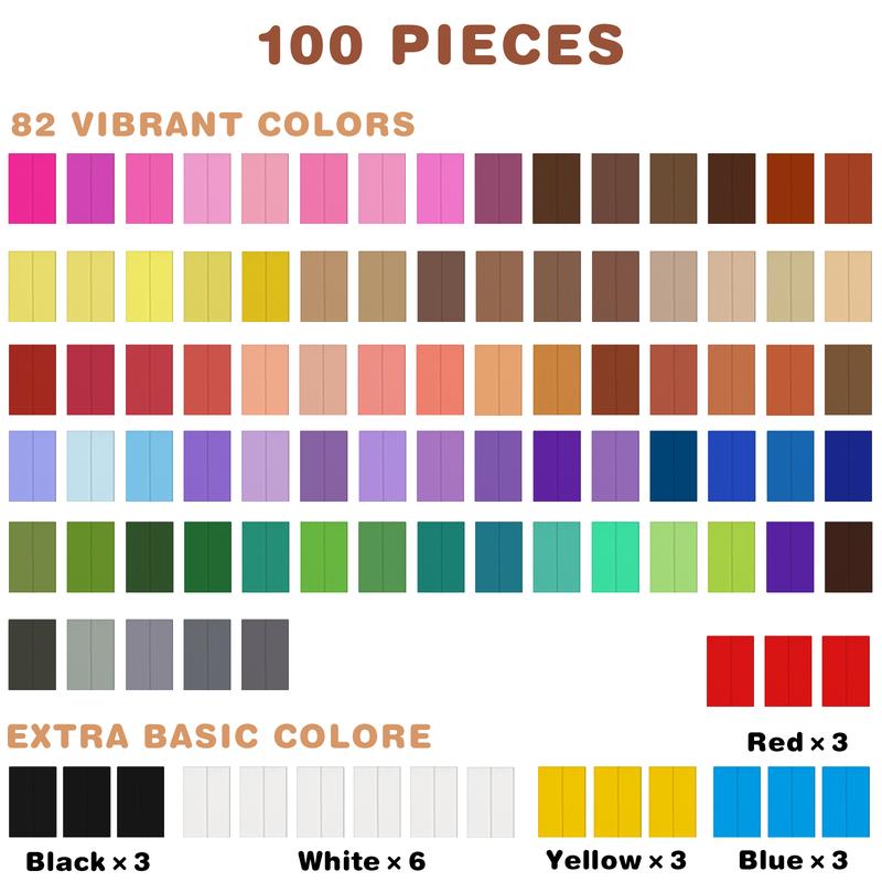 46/62/88/100 Pcs Polymer Clay Kit Creative Moldable Clay for Kids DIY Starter Kits Oven Baked Model Clay Non-Sticky with Sculpting Tools Craft Supplies Unique Gift for Children & Artists - Colorful Marker Set